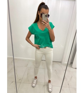 T-SHIRT V-NECK ZIELONY