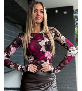 BLUZKA Z PODWÓJNEGO MATERIAŁU MARINA